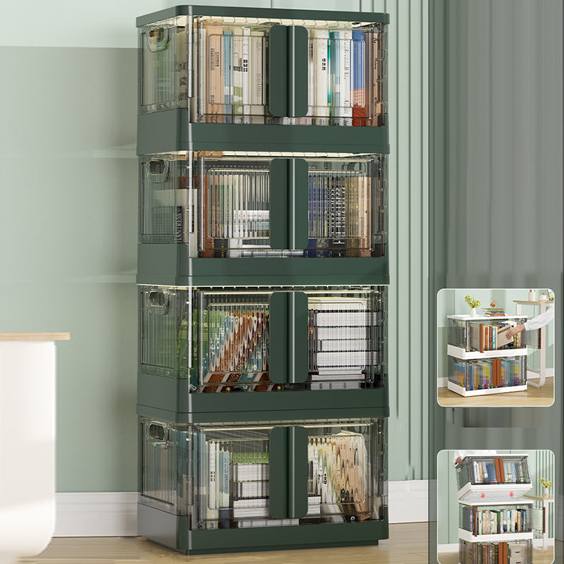 Urban Plastic/Acrylic Shelf Bookcase Folding Bookshelf with Doors