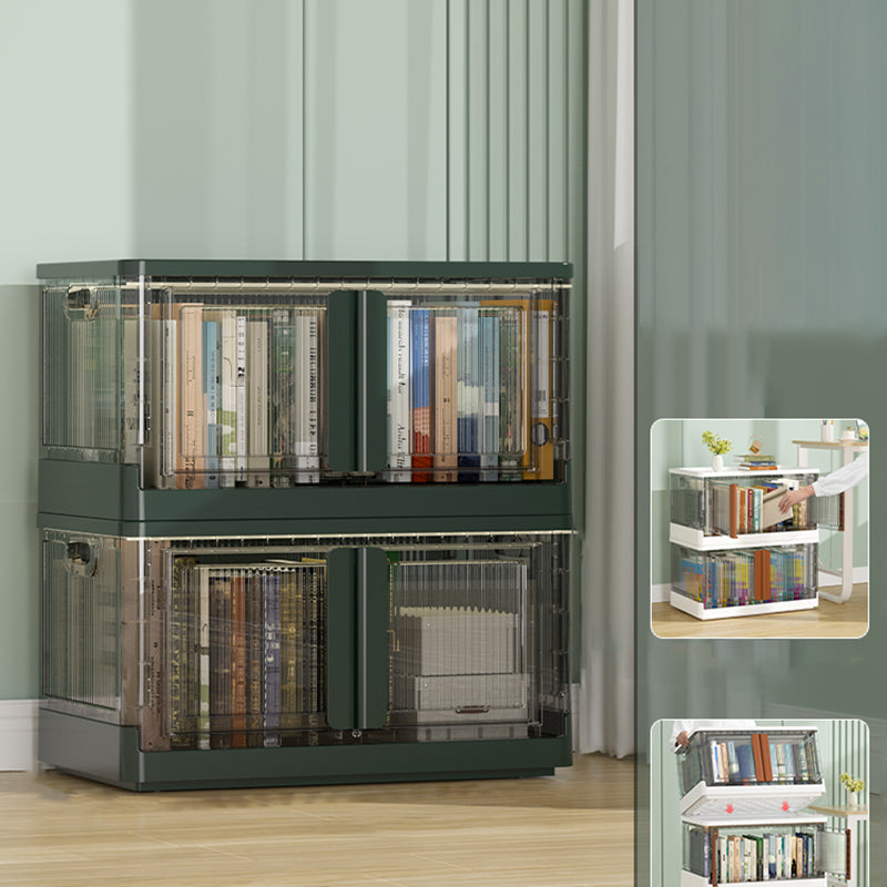Urban Plastic/Acrylic Shelf Bookcase Folding Bookshelf with Doors