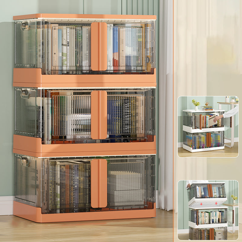 Urban Plastic/Acrylic Shelf Bookcase Folding Bookshelf with Doors