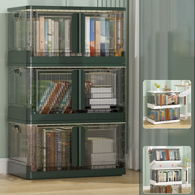 Urban Plastic/Acrylic Shelf Bookcase Folding Bookshelf with Doors