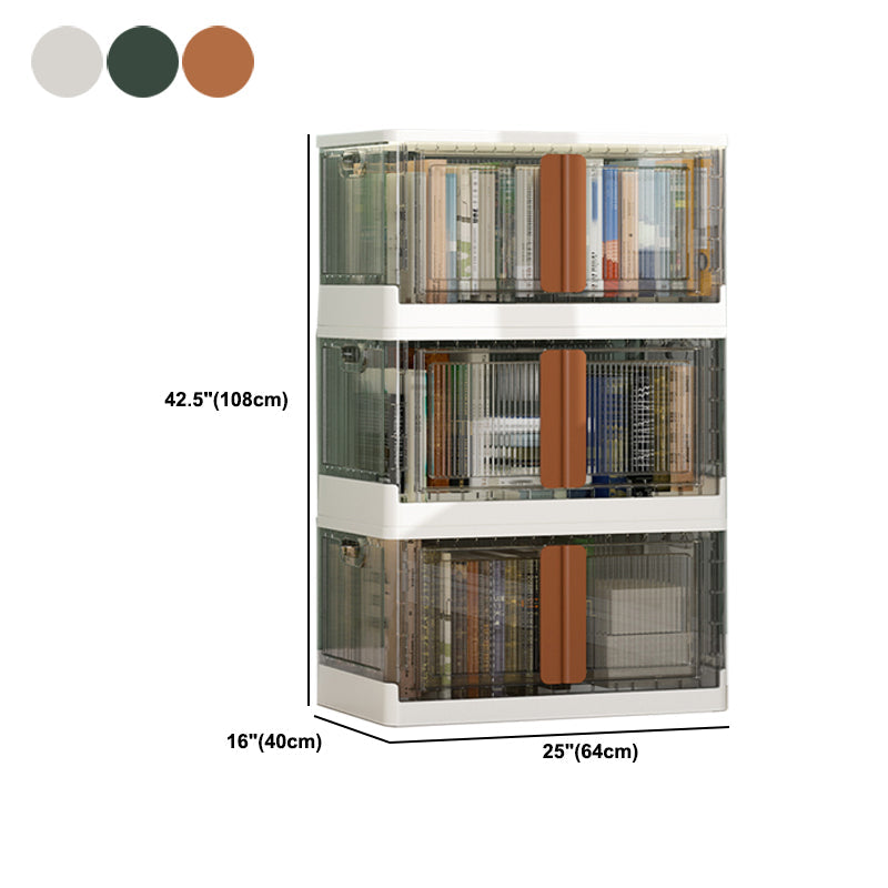 Urban Plastic/Acrylic Shelf Bookcase Folding Bookshelf with Doors