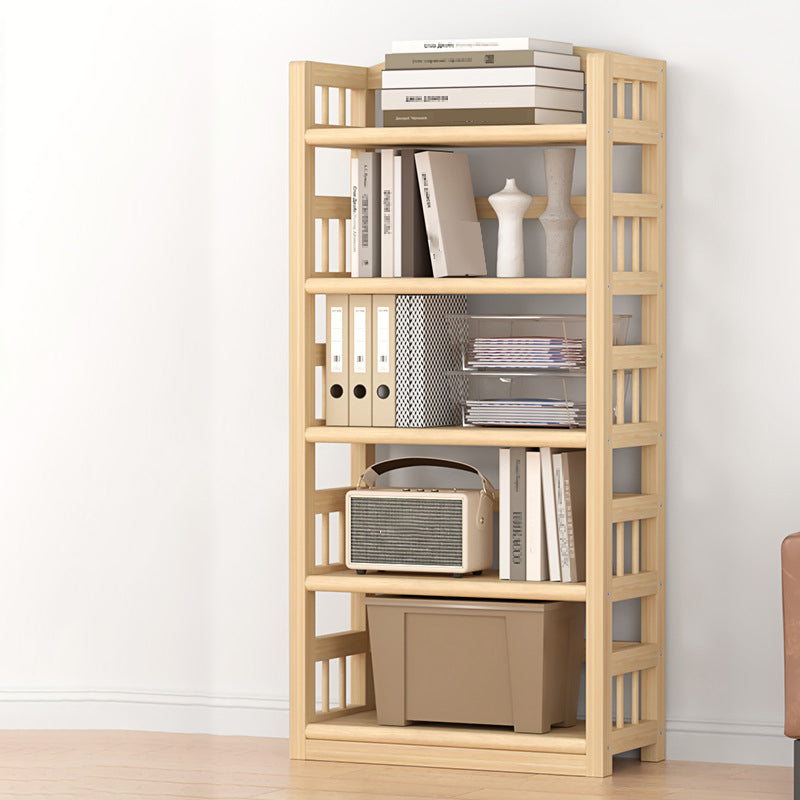 Contemporary Pine Shelf Bookcase Standard Natural Open Bookcase 23.6"L x 9.8"W x 58.7"H Clearhalo 'Bookcases' 'furn' 'furn_bookcases' 'Furniture' 'Office Furniture' 6058814