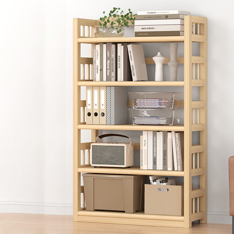 Contemporary Pine Shelf Bookcase Standard Natural Open Bookcase 31.5"L x 9.8"W x 58.7"H Clearhalo 'Bookcases' 'furn' 'furn_bookcases' 'Furniture' 'Office Furniture' 6058820