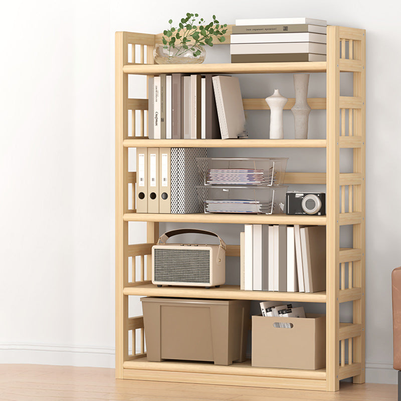 Contemporary Pine Shelf Bookcase Standard Natural Open Bookcase 35.4"L x 9.8"W x 58.7"H Clearhalo 'Bookcases' 'furn' 'furn_bookcases' 'Furniture' 'Office Furniture' 6058822