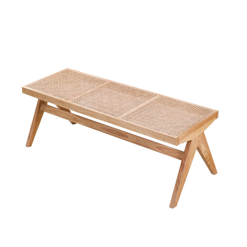 17.7 Inch Wide Bench Wicker Tropical Seating Bench with Legs 50.4"L x 17.7"W x 17.7"H Natural Clearhalo 'Benches' 'Chairs & Seating' 'furn' 'furn_benches' 'Furniture' 'Living Room Furniture' 6058946