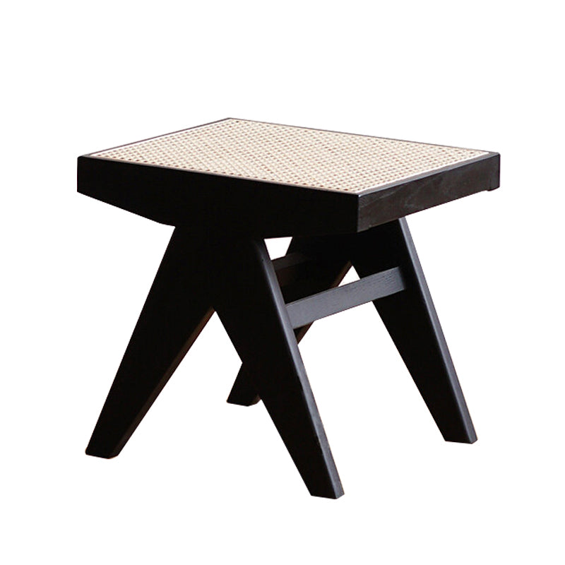 17.7 Inch Wide Bench Wicker Tropical Seating Bench with Legs 15.7"L x 17.7"W x 16.5"H Black Clearhalo 'Benches' 'Chairs & Seating' 'furn' 'furn_benches' 'Furniture' 'Living Room Furniture' 6058952