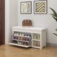 Rectangle 13.8" Wide Entryway Bench Cushioned Upholstered Bench in Manufactured Wood 31.5"L x 13.8"W x 20.9"H Textured White Clearhalo 'Benches' 'Chairs & Seating' 'furn' 'furn_benches' 'Furniture' 'Living Room Furniture' 6058984