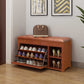 Rectangle 13.8" Wide Entryway Bench Cushioned Upholstered Bench in Manufactured Wood 31.5"L x 13.8"W x 20.9"H Orange Brown Clearhalo 'Benches' 'Chairs & Seating' 'furn' 'furn_benches' 'Furniture' 'Living Room Furniture' 6058988