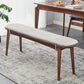 11.8 Inch Wide Seating Bench Modern Solid Wood Bench with Legs 47"L x 12"W x 18"H Gray Coffee Clearhalo 'Benches' 'Chairs & Seating' 'furn' 'furn_benches' 'Furniture' 'Living Room Furniture' 6059040