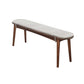 11.8 Inch Wide Seating Bench Modern Solid Wood Bench with Legs 39.5"L x 12"W x 18"H Gray Coffee Clearhalo 'Benches' 'Chairs & Seating' 'furn' 'furn_benches' 'Furniture' 'Living Room Furniture' 6059042