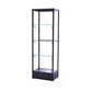 Metal Curio Cabinet Modern Black Display Stand with Three Glass Shelves
