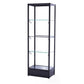 Metal Curio Cabinet Modern Black Display Stand with Three Glass Shelves