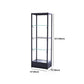 Metal Curio Cabinet Modern Black Display Stand with Three Glass Shelves