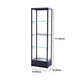 Metal Curio Cabinet Modern Black Display Stand with Three Glass Shelves