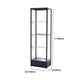 Metal Curio Cabinet Modern Black Display Stand with Three Glass Shelves
