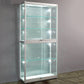 Modern Metal Curio Cabinet Locking Display Stand with Sliding Glass Doors