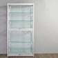 Modern Metal Curio Cabinet Locking Display Stand with Sliding Glass Doors