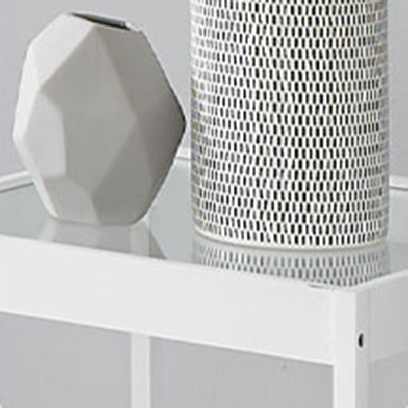 Madera de madera y vidrio mesita de noche moderna mesita de noche abierta con piernas