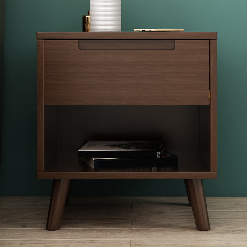 Wooden Bedside Cabinet Modern Minimalist Open Bedside Table with Legs Clearhalo 'Bedroom Furniture' 'furn' 'furn_night_stand' 'Furniture' 'night_stand' 'Nightstands' 6059683