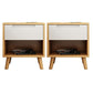 Wooden Bedside Cabinet Modern Minimalist Open Bedside Table with Legs Natural Wood White 2 Piece Set Clearhalo 'Bedroom Furniture' 'furn' 'furn_night_stand' 'Furniture' 'night_stand' 'Nightstands' 6059689