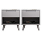 Wooden Bedside Cabinet Modern Minimalist Open Bedside Table with Legs Grey 2 Piece Set Clearhalo 'Bedroom Furniture' 'furn' 'furn_night_stand' 'Furniture' 'night_stand' 'Nightstands' 6059694