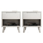 Wooden Bedside Cabinet Modern Minimalist Open Bedside Table with Legs White 2 Piece Set Clearhalo 'Bedroom Furniture' 'furn' 'furn_night_stand' 'Furniture' 'night_stand' 'Nightstands' 6059696