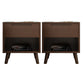 Wooden Bedside Cabinet Modern Minimalist Open Bedside Table with Legs Walnut 2 Piece Set Clearhalo 'Bedroom Furniture' 'furn' 'furn_night_stand' 'Furniture' 'night_stand' 'Nightstands' 6059698