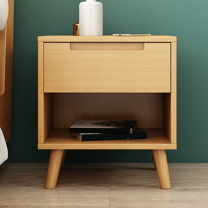 Wooden Bedside Cabinet Modern Minimalist Open Bedside Table with Legs Clearhalo 'Bedroom Furniture' 'furn' 'furn_night_stand' 'Furniture' 'night_stand' 'Nightstands' 6059700