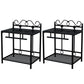 Industrial 2 Shelves Night Table Wooden Nightstand for Bedroom