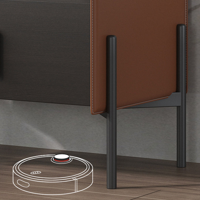 Comodino da letto in legno in finto cabinetto industriale con cassetto