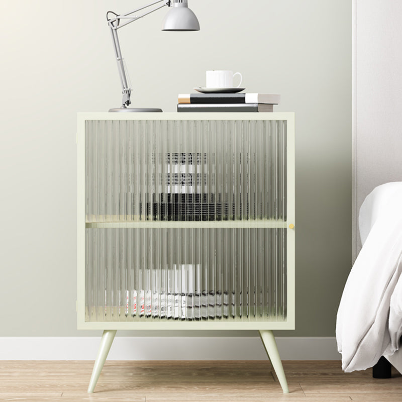 Contemporary Metal Nightstand Lower Shelf Bedside Cabinet with Door for Bedroom Clearhalo 'Bedroom Furniture' 'furn' 'furn_night_stand' 'Furniture' 'night_stand' 'Nightstands' 6059821