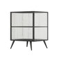 Contemporary Metal Nightstand Lower Shelf Bedside Cabinet with Door for Bedroom Black 1 Piece Right Clearhalo 'Bedroom Furniture' 'furn' 'furn_night_stand' 'Furniture' 'night_stand' 'Nightstands' 6059822
