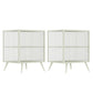 Contemporary Metal Nightstand Lower Shelf Bedside Cabinet with Door for Bedroom Off-White 2 Piece Set Left Clearhalo 'Bedroom Furniture' 'furn' 'furn_night_stand' 'Furniture' 'night_stand' 'Nightstands' 6059831