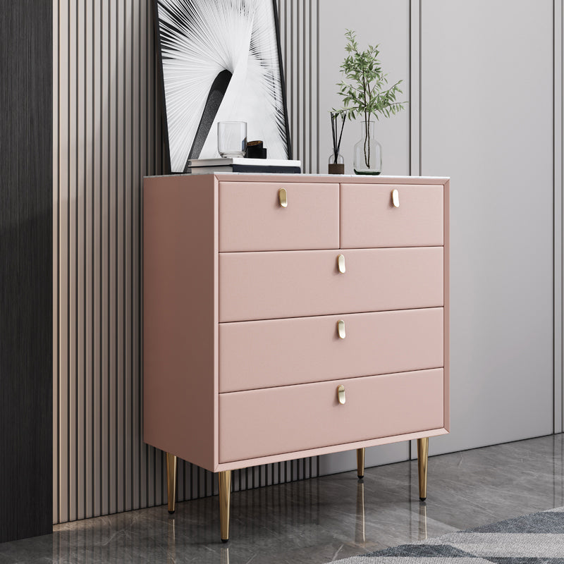 Glam Solid Wood Storage Chest Bedroom 16" Wide Chest with Drawers Pink 5 Clearhalo 'Bedroom Furniture' 'Dressers & Chests' 'dressers_chests' 'furn' 'furn_dressers_chests' 'Furniture' 6059893