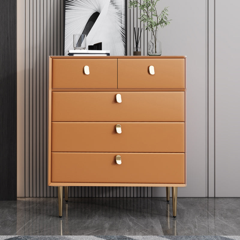 Glam Solid Wood Storage Chest Bedroom 16" Wide Chest with Drawers Orange 5 Clearhalo 'Bedroom Furniture' 'Dressers & Chests' 'dressers_chests' 'furn' 'furn_dressers_chests' 'Furniture' 6059897