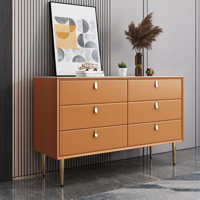 Glam Solid Wood Storage Chest Bedroom 16" Wide Chest with Drawers Orange 6 Clearhalo 'Bedroom Furniture' 'Dressers & Chests' 'dressers_chests' 'furn' 'furn_dressers_chests' 'Furniture' 6059903