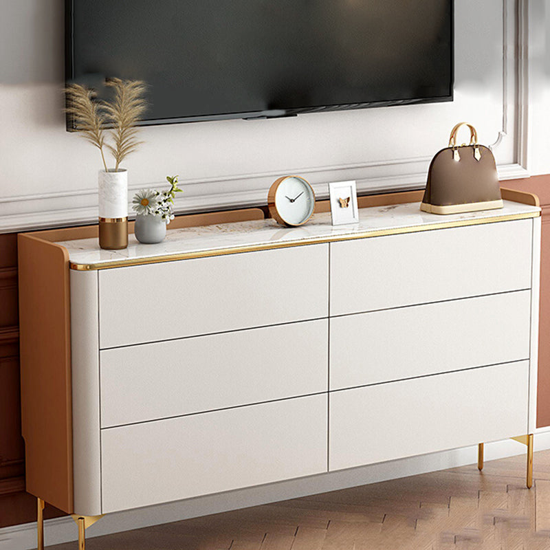 Director glamoroso de 11.7 pulgadas Cofras de almacenamiento de piedra con 6 cajones