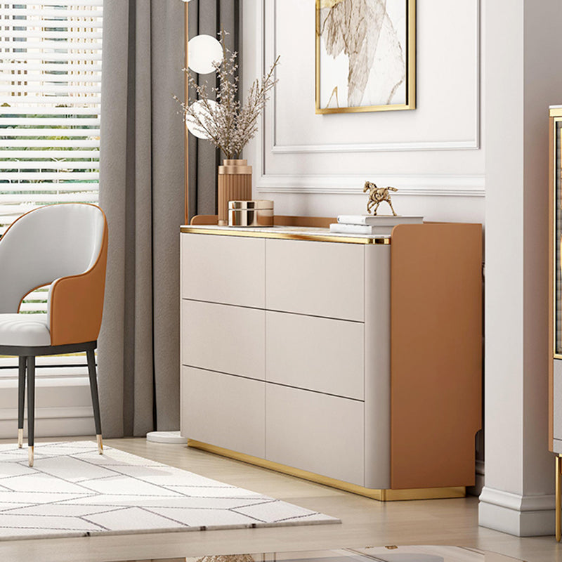 Director glamoroso de 11.7 pulgadas Cofras de almacenamiento de piedra con 6 cajones