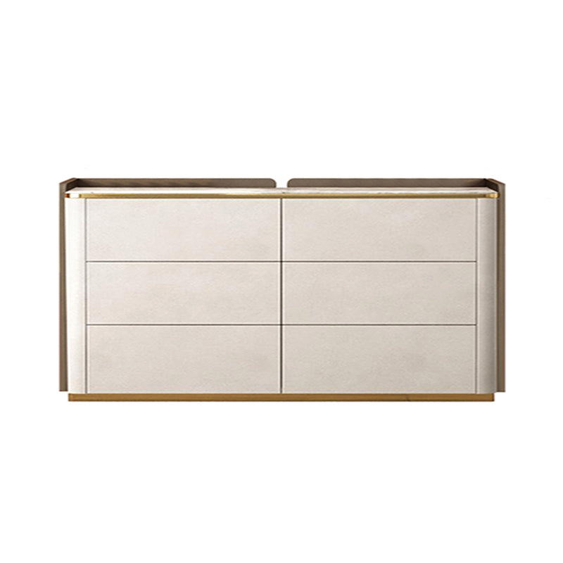 Director glamoroso de 11.7 pulgadas Cofras de almacenamiento de piedra con 6 cajones