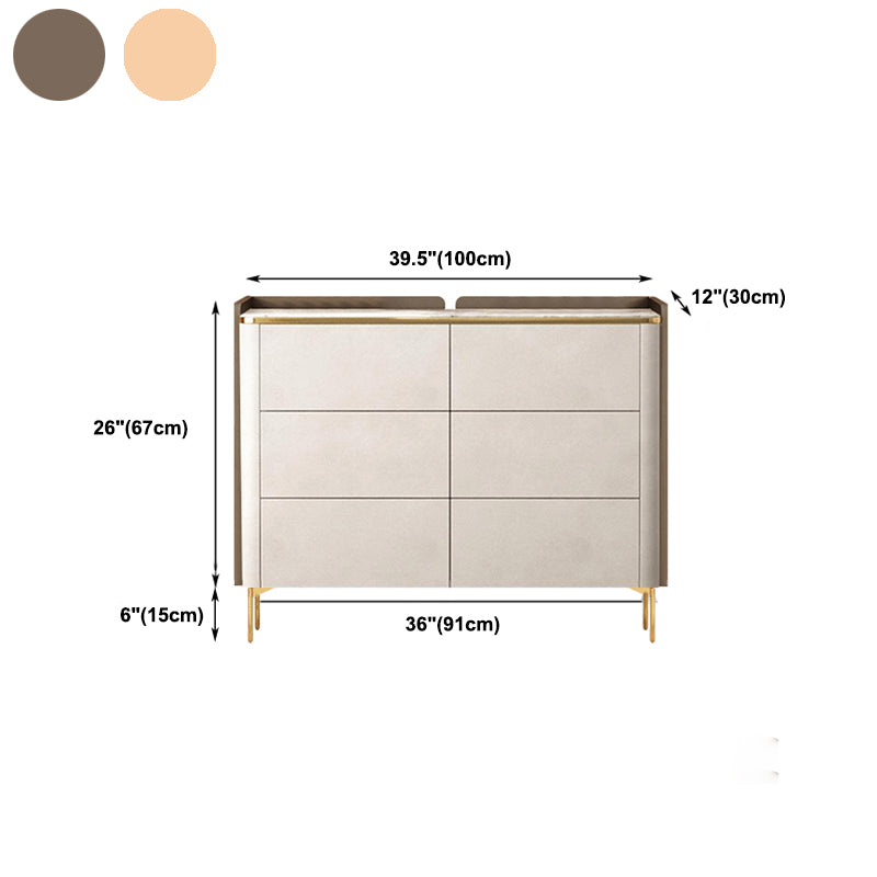 Director glamoroso de 11.7 pulgadas Cofras de almacenamiento de piedra con 6 cajones