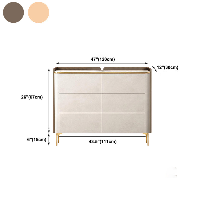 Director glamoroso de 11.7 pulgadas Cofras de almacenamiento de piedra con 6 cajones