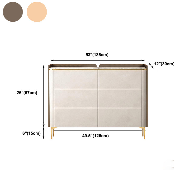Director glamoroso de 11.7 pulgadas Cofras de almacenamiento de piedra con 6 cajones