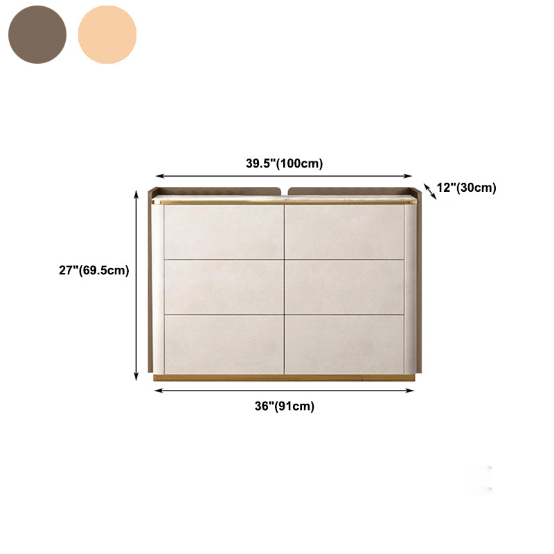 Director glamoroso de 11.7 pulgadas Cofras de almacenamiento de piedra con 6 cajones