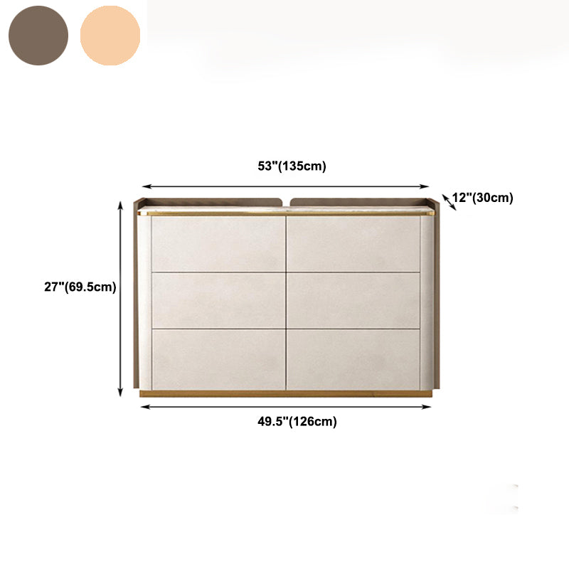 Director glamoroso de 11.7 pulgadas Cofras de almacenamiento de piedra con 6 cajones