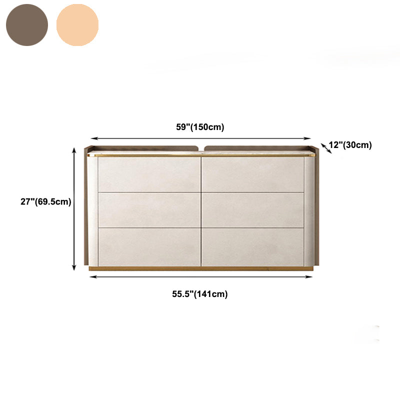 Director glamoroso de 11.7 pulgadas Cofras de almacenamiento de piedra con 6 cajones