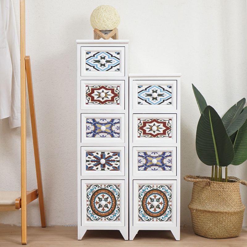 Rentage de rangement traditionnel commode de rangement en bois vertical avec tiroirs