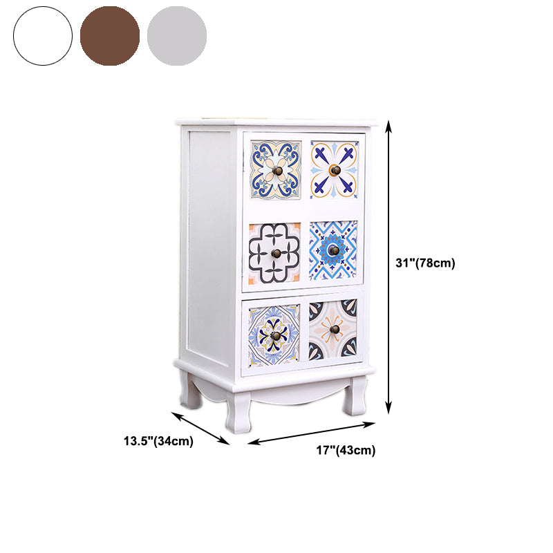 Rentage de rangement traditionnel commode de rangement en bois vertical avec tiroirs