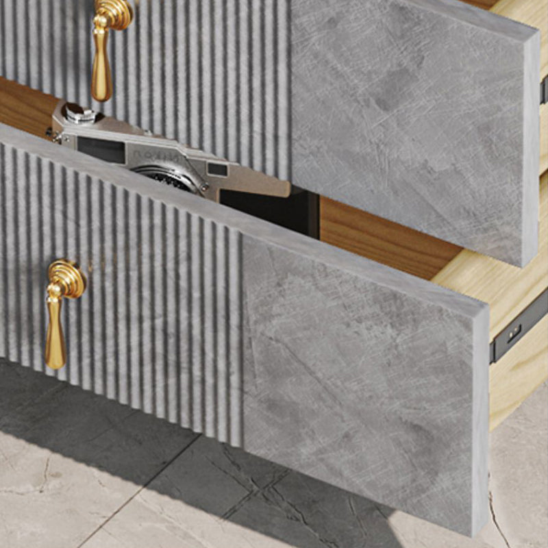 Coffre de rangement en bois contemporain avec des tiroirs à clôture doux