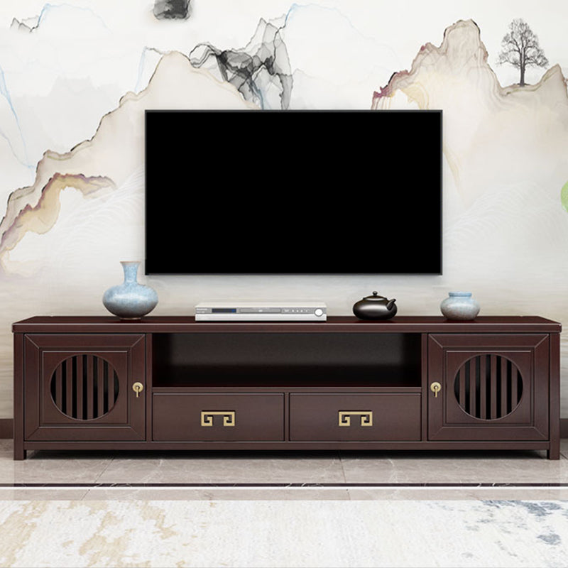 Mueble de TV de madera maciza, consola de soporte de TV abierta Simple para el hogar, estilo tradicional