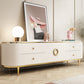 White/Black TV Stand Luxury TV Console with Drawers and Cabinets